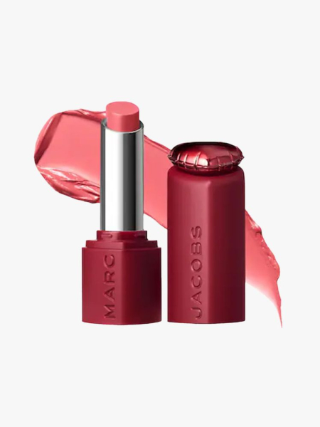 Container of Marc Jacobs Beauty Heart On Lipstick on light grey background